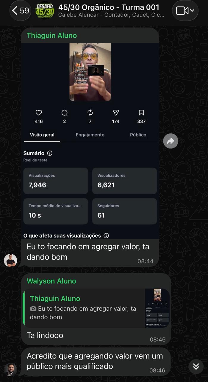 Print de resultado de aluno