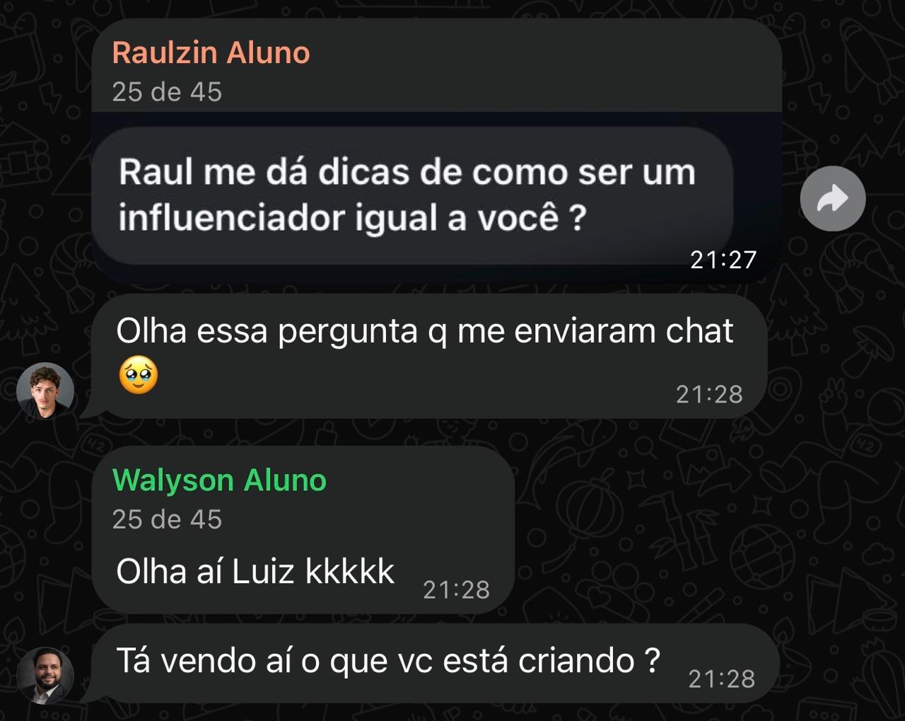 Print de resultado de aluno