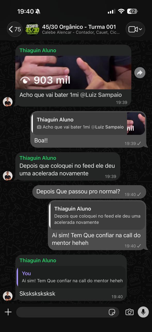 Print de resultado de aluno